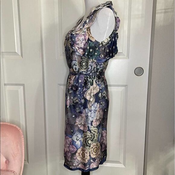 Anthropologie Leifsdottir Designer Silk Floral Dress size 4 - Picture 3 of 13